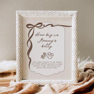 Póster Que grande es la barriga de mamá Cafe Bebe baby sh