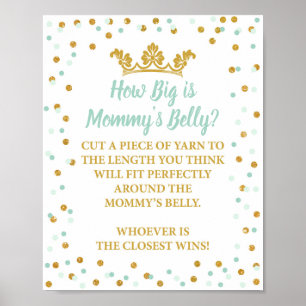 Póster Qué grande es la Belly de mamá Rótulo Royal Mint &