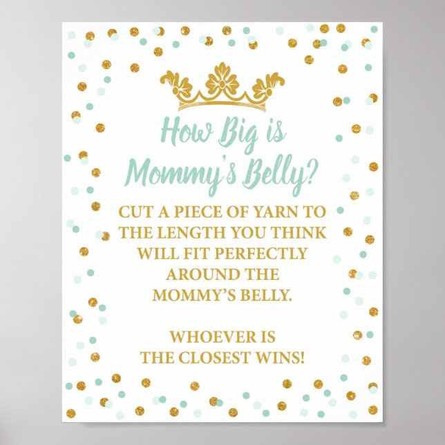 Póster Qué grande es la Belly de mamá Rótulo Royal Mint & (Frente)