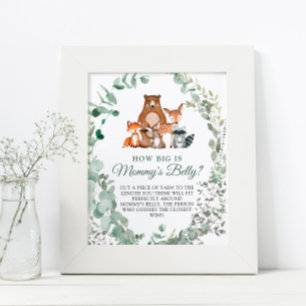 Póster Qué grande es la Belly Woodland Baby Shower de mam