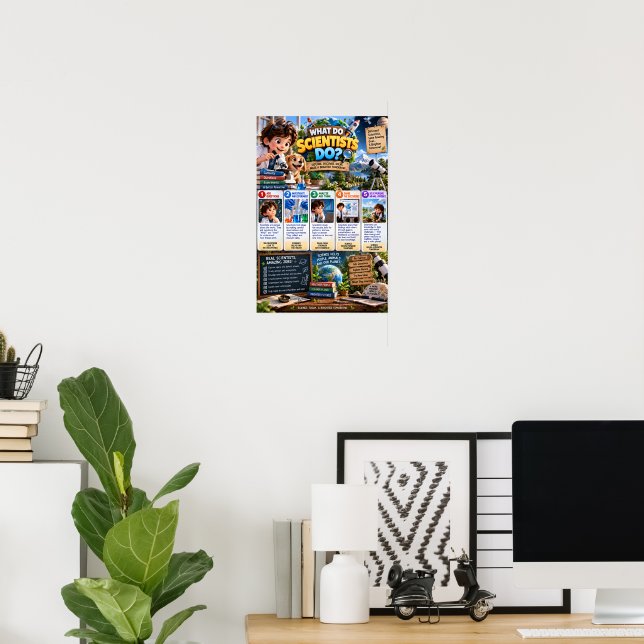Póster ¿Qué hacen los científicos? (Oficina en casa)