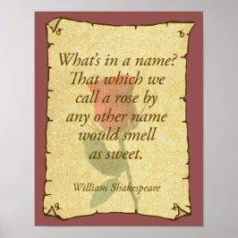 Póster ¿Qué hay en un nombre? ¿rosas?