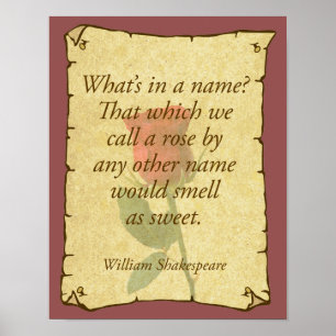 Póster ¿Qué hay en un nombre? ¿rosas?