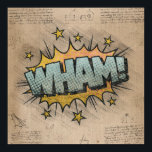 Póster ¡QUÉ! Historieta vintage libro Steampunk Pop Art<br><div class="desc">¡QUÉ! Geeky Comic Books y Grunge de los 90's, ¡todos crecidos! Divertido giro moderno en la onomatopeya atemporal con la chic y tambaleante bengala de vapor en burbujas de habla de superhéroes sobre fondo. Este diseño abstracto vintage presenta una magnífica paleta que añade un toque de color perfecto. Para personalizaciones...</div>