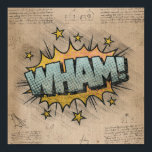 Póster ¡QUÉ! Historieta vintage libro Steampunk Pop Art<br><div class="desc">¡QUÉ! Geeky Comic Books y Grunge de los 90's, ¡todos crecidos! Divertido giro moderno en la onomatopeya atemporal con la chic y tambaleante bengala de vapor en burbujas de habla de superhéroes sobre fondo. Este diseño abstracto vintage presenta una magnífica paleta que añade un toque de color perfecto. Para personalizaciones...</div>