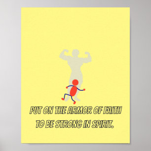 Póster que la armadura de la fe sea fuerte en espíritu y