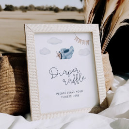 Póster Que la aventura empiece Baby Shower Diaper Raffle