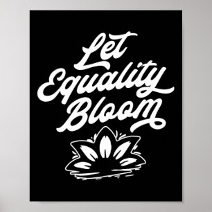 Póster Que la igualdad florezca retro Lotus Flower Pride
