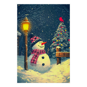 Póster ¡Que La Nieve! Feliz Navidad Snowman