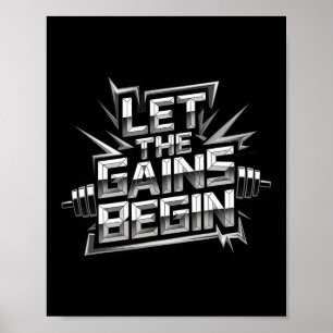 Póster Que las ganancias empiecen Gym Bodybuilding Fitnes