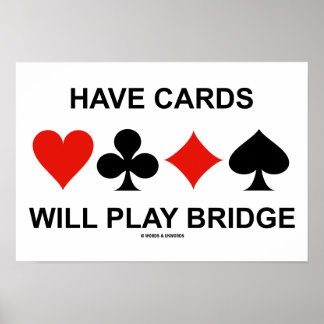Póster Que las tarjetas jueguen el puente (Cuatro juegos