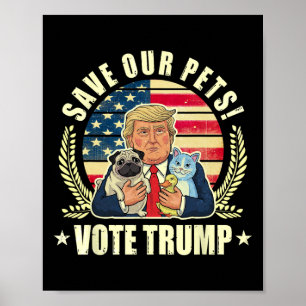 Póster Que los Mascotas vuelvan a votar por Trump Vance 2