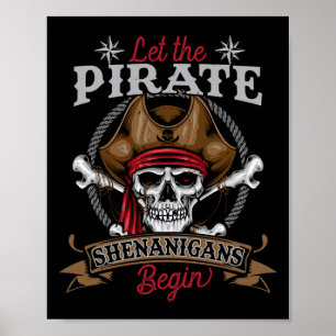 Póster Que los piratas Shenanigans comiencen Hallowee de 