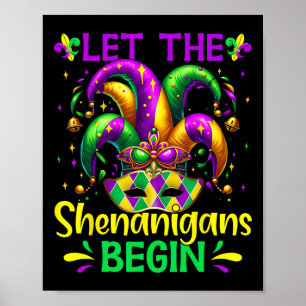 Póster Que los Shenanigans comiencen el Mardi Gras