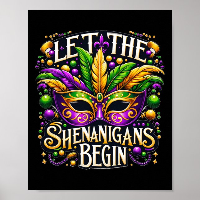 Póster Que los Shenanigans comiencen el Mardi Gras 8 (Frente)