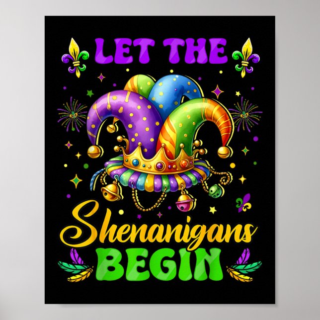 Póster Que Los Shenanigans Empiecen A Los Camisetas Mardi (Frente)