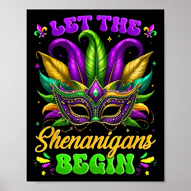 Póster Que Los Shenanigans Empiecen A Los Camisetas Mardi (Frente)