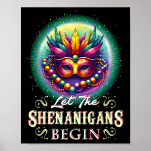 Póster Que Los Shenanigans Empiecen El Traje De Mardi Gra