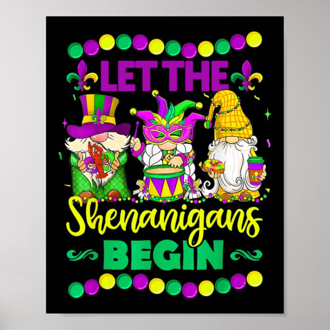 Póster Que los Shenanigans empiecen Gnomes Mardi Gras Niñ (Frente)