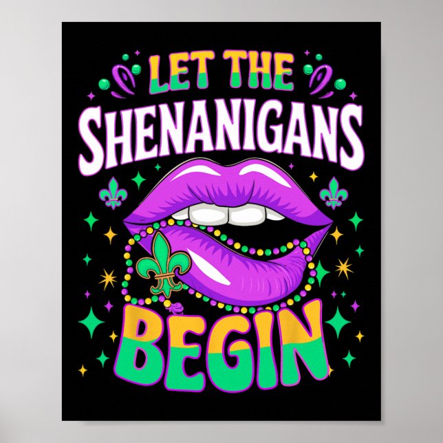 Póster Que los Shenanigans empiecen los labios de besos d (Frente)