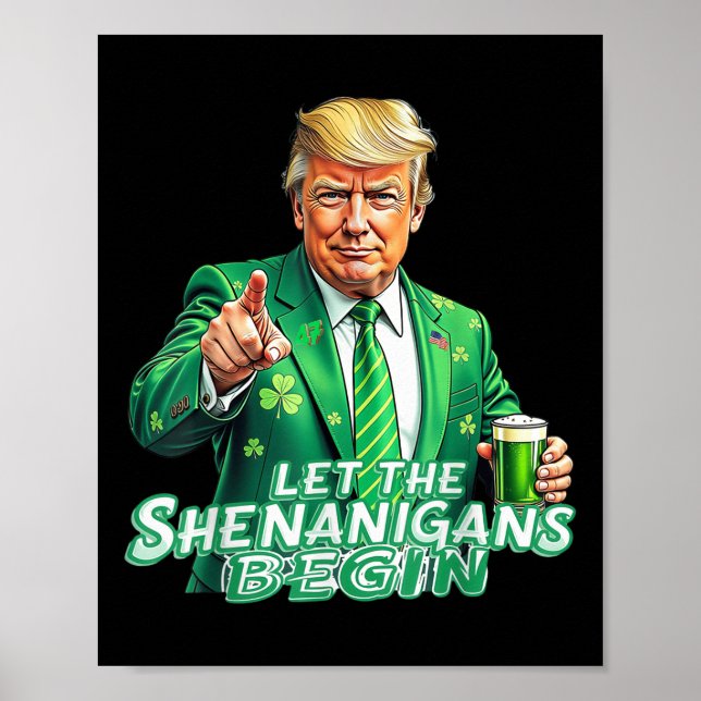 Póster Que Los Shenanigans Empiecen Trump El Día De San P (Frente)
