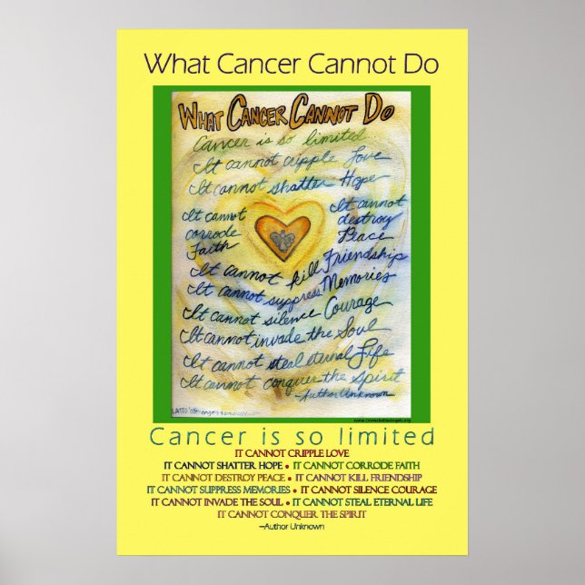 Póster Qué no puede hacer el cáncer Poster (Blue & Gold T (Frente)