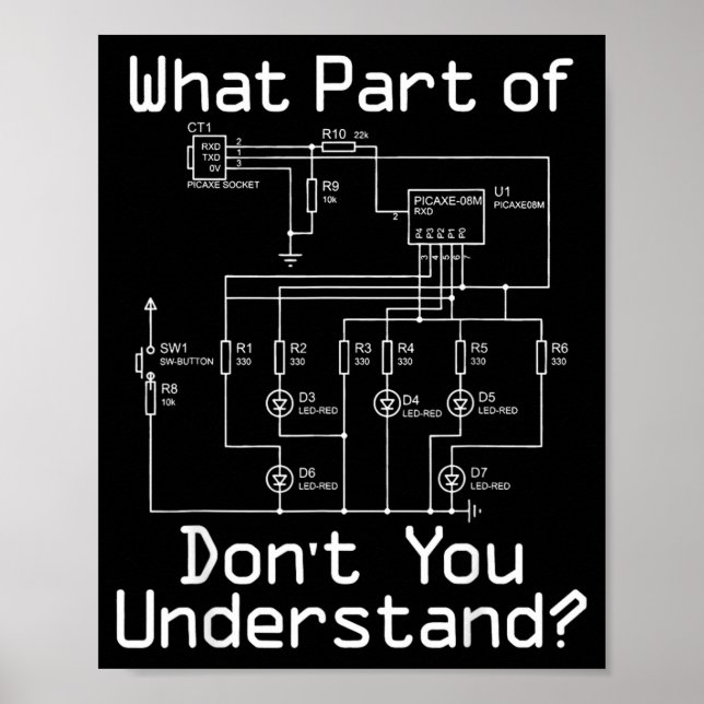 Póster ¿Qué parte de no entender cableado eléctrico (Frente)