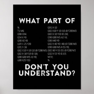 Póster ¿Qué Parte De No Entiendes? CNC Machinist