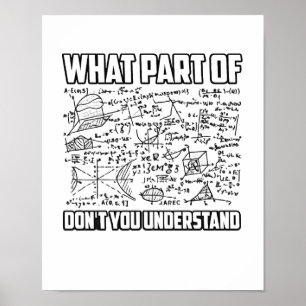 Póster ¿Qué Parte De No Entiendes? Matemáticas Divertidas