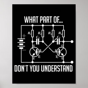 Póster ¿Qué parte de no entiendes regalo de ingeniero?