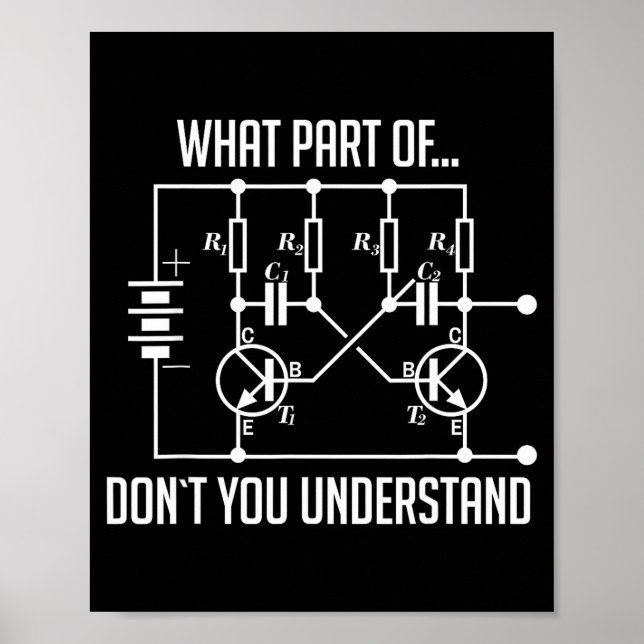 Póster ¿Qué parte de no entiendes regalo de ingeniero? (Frente)