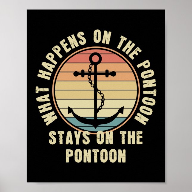 Póster Qué pasa en el pontón Funny Pontoon lover (Frente)
