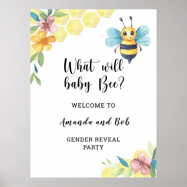 Póster Qué revelará el género de las abejas bebés (Frente)
