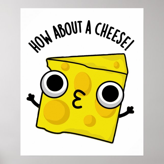 Póster Qué tal un beso divertido con chistes de queso (Frente)