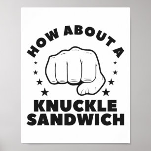 Póster ¿Qué Tal Un Boxeador De Boxeo De Sandwich De Knuck