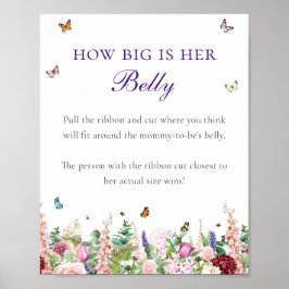 Póster Qué tan grande es su Belly | Florales y mariposas