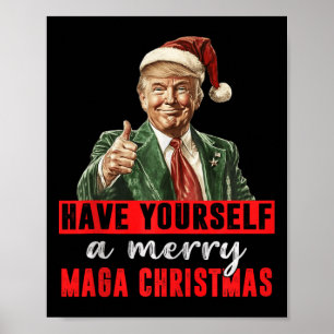 Póster Que te tengas feliz Navidad Funny, Trump Christ