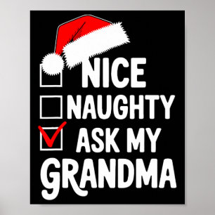 Póster Qué traviesa preguntar a mi abuela qué graciosos N