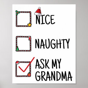 Póster Qué traviesa preguntarle a mi abuela Navidades gra