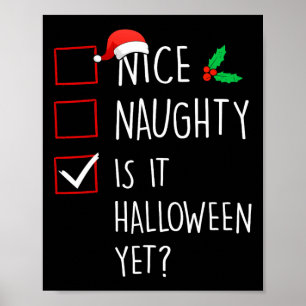 Póster Qué travieso es Halloween pero Navidad familia