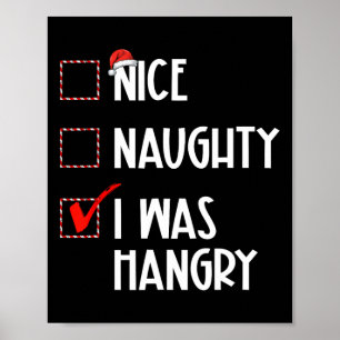 Póster Qué travieso, fui Navidades Hangry List Xmas Sant