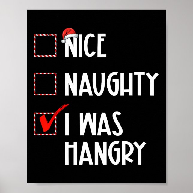 Póster Qué travieso, fui Navidades Hangry List Xmas Sant (Frente)