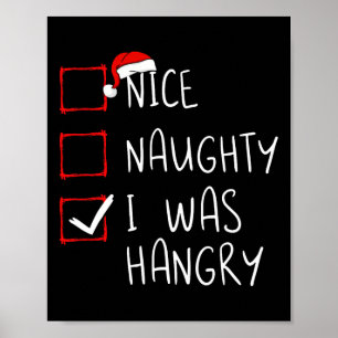 Póster Qué travieso, fui Navidades Hangry List Xmas Sant