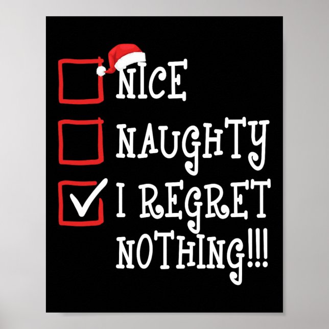 Póster Qué travieso me arrepiento de nada gracioso Navida (Frente)