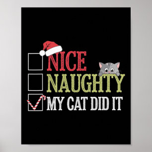 Póster Qué travieso mi gato lo hizo Navidad a Cat Lover