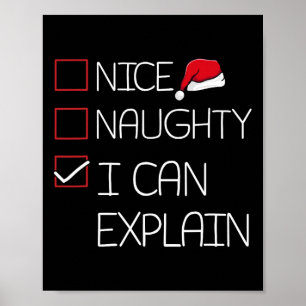 Póster Qué travieso puedo explicar a los Navidades Pajama