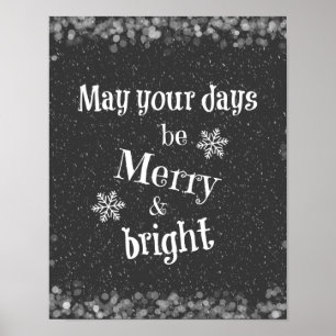 Póster Que tus días sean citas de Navidades floridos