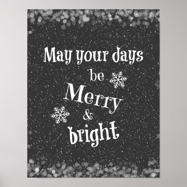 Póster Que tus días sean citas de Navidades floridos (Frente)