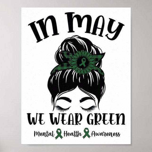 Póster Que usemos conciencia verde de la salud mental 1 (Frente)