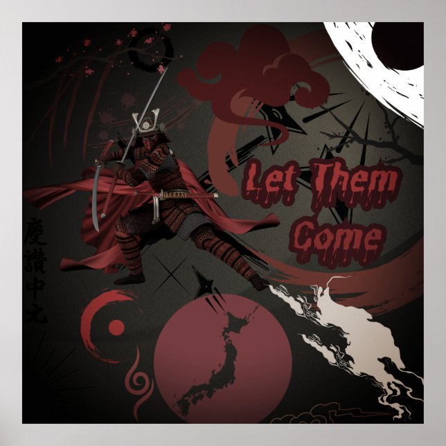 Póster Que vengan, guerrero samurai japonés (Frente)